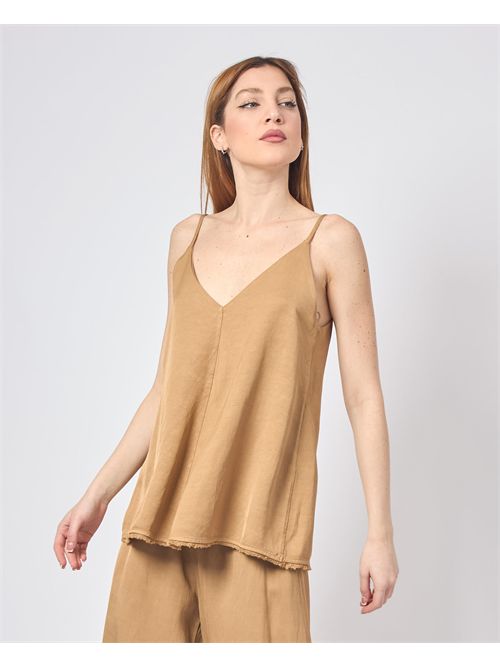 Manila Grace Flared T-shirt in Linen MANILA GRACE | Y185RUMA635